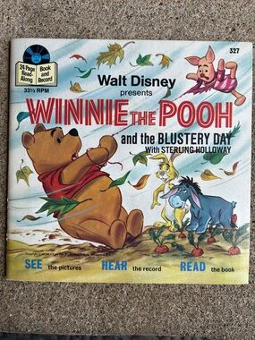 Walt Disney Vintage Winnie The Pooh The Blustery Day Record And Book Read Along